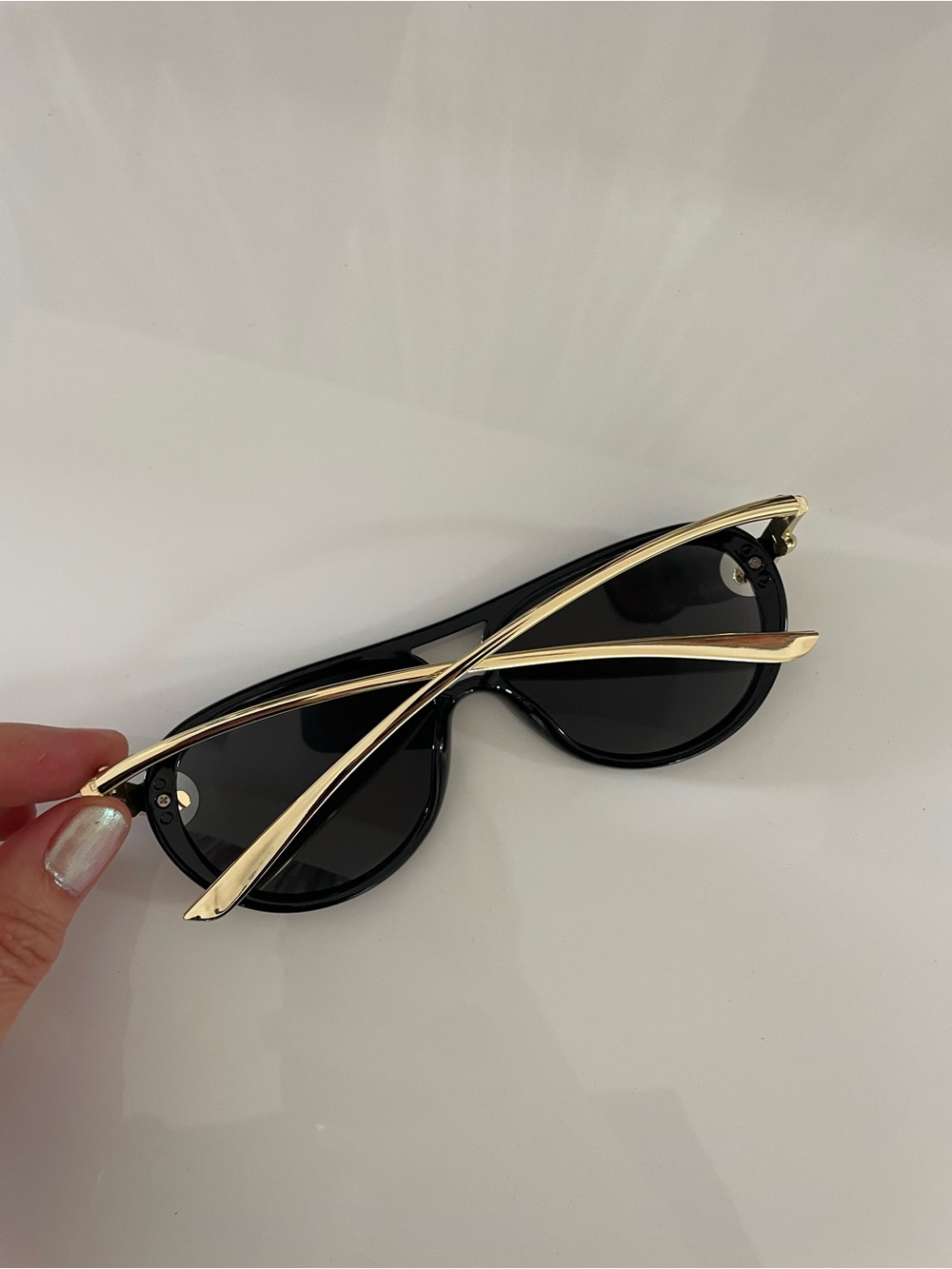 BOTTEGA VENETA STYLE Gold Aviator Sunglasses black grey dark KNOT rare - Picture 4 of 7
